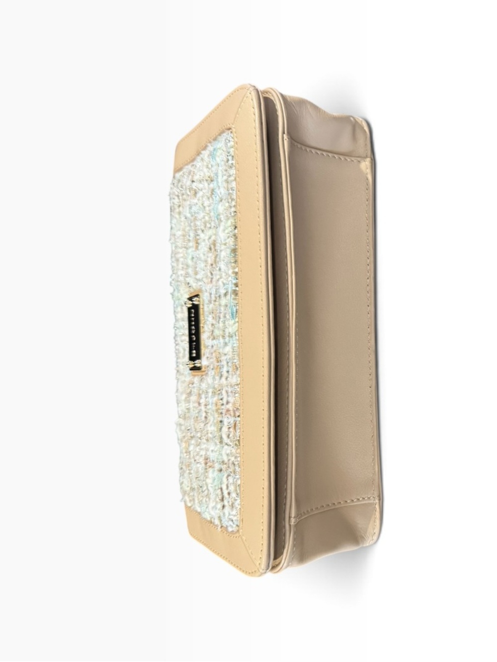 St John Handbag Tweed & Tan Leather Crossbody or Clutch - Picture 9 of 13